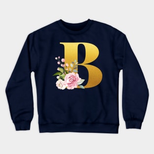 Floral Monogram Bravo Letter B Crewneck Sweatshirt